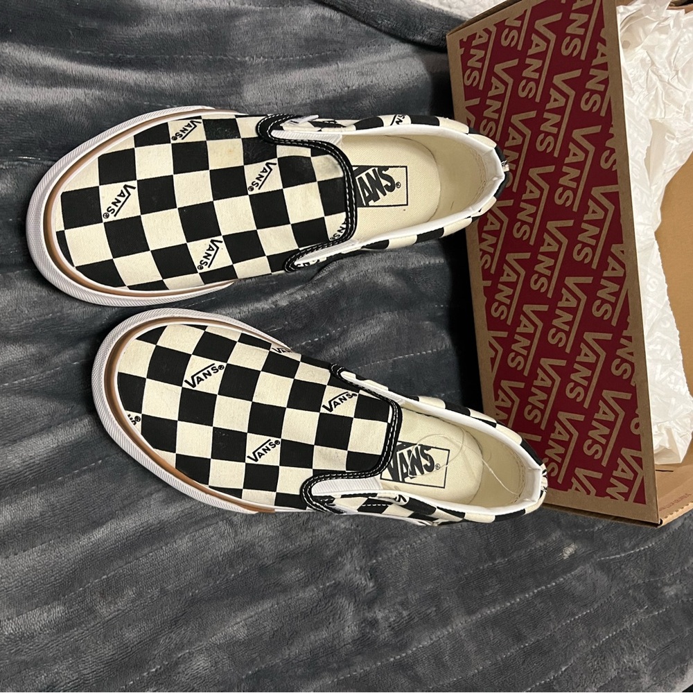 Vans stacked checkered platform size 7.5